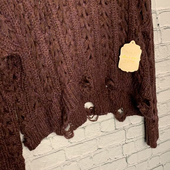 NWT Alter’d State destructed cropped sweater. Small - Picture 2 of 5